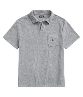 Polo Ralph Lauren Cotton Blend Terry Solid Slim Fit Polo Shirt Gray Size L $95