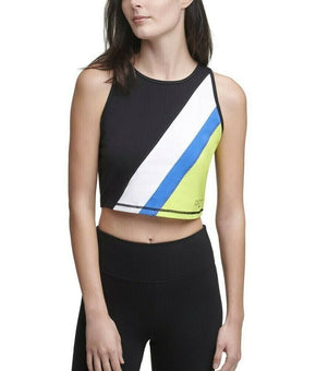 DKNY Colorblocked Crop Top Womens black Size XL