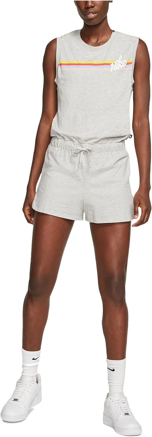 Nike NSW Print Romper Graphic Grey Heather/Night Silver/White Womens Jumpsuit XS