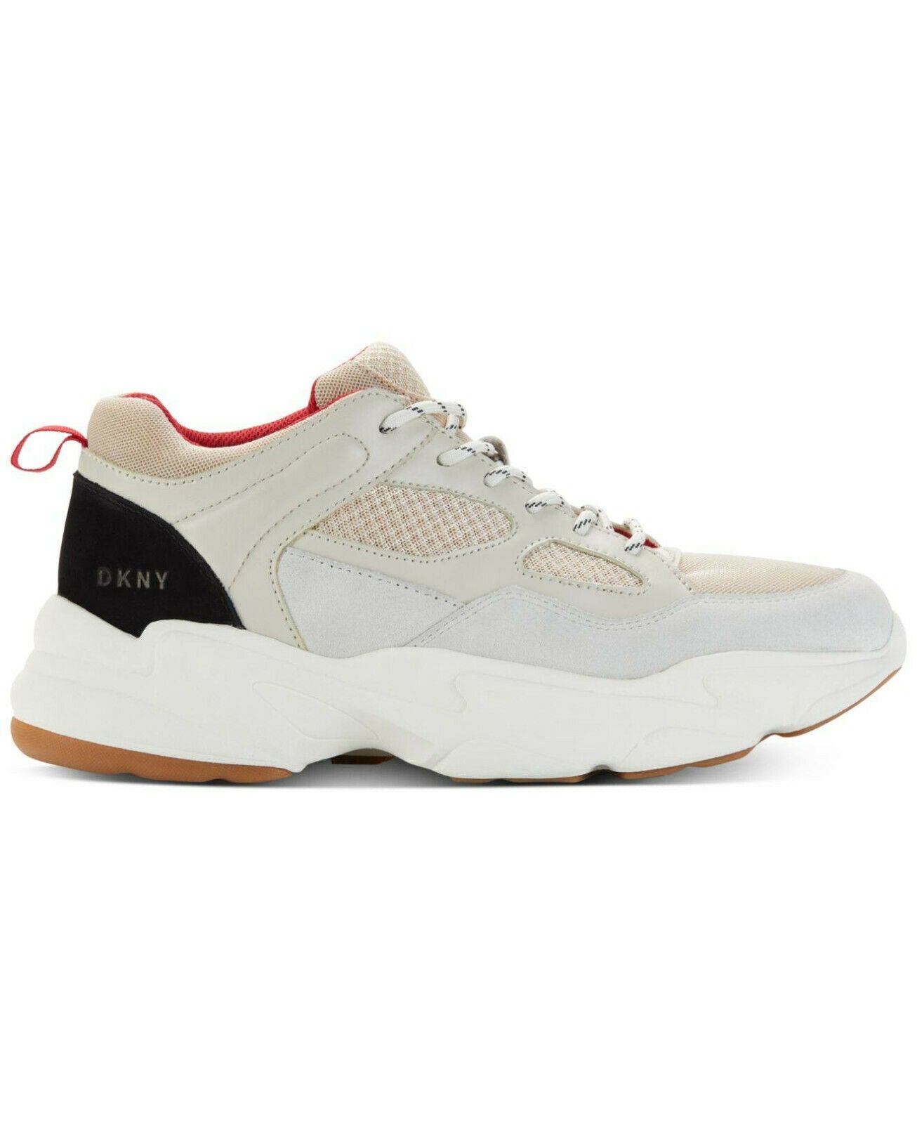 DKNY Mens STEVEN LACE UP SNEAKER Off White Size 9.5