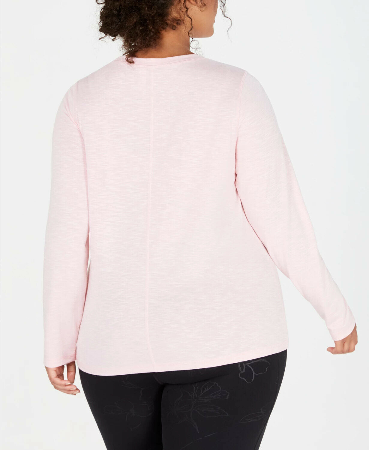 Ideology Plus Size Super-Soft Knotted Top women's pink Size 1X MSRP $45