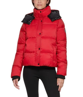 Dkny Sport Women's Logo Puffer Jacket Red Size M MSRP $160