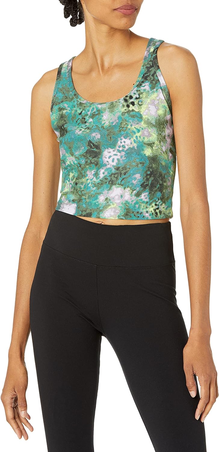 Calvin Klein Performance Women's Crop Top, Ice Leopard Bonsai, Size L
