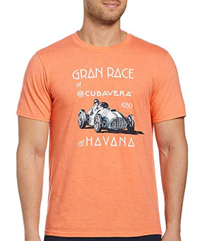 Cubavera Men's Short Sleeve Cotton Grand Race Crew T Shir Orange, Size XXL
