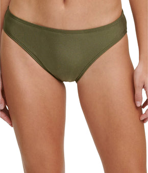 Dkny Womens Classic Scoop Bikini Bottom Women's Swimsuit Green Size L MSRP $48