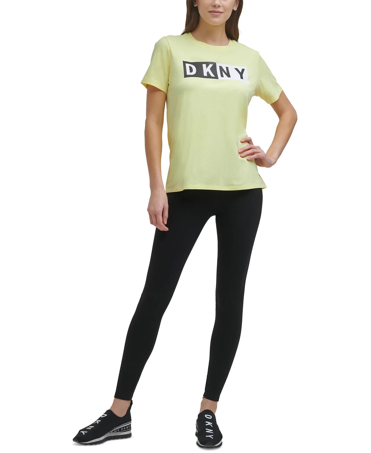 DKNY Sport Logo T-Shirt Neon green Size M MSRP $39