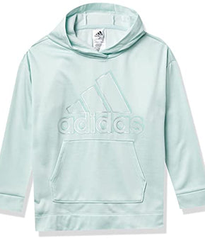 adidas Girls Sport M?lange Fleece Pullover Hoodie Halo Mint Green 6X Little Kids