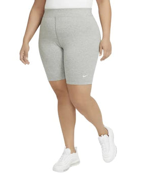 Nike Women's Sportswear Essential Mid-Rise Bike Shorts (Plus Size), Dark Grey Heather/White, 2X