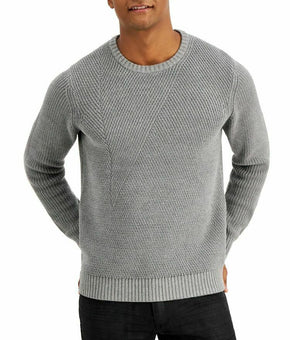 INC Mens Gray Crew Neck Chunky stitching Sweater Size Small MSRP $70