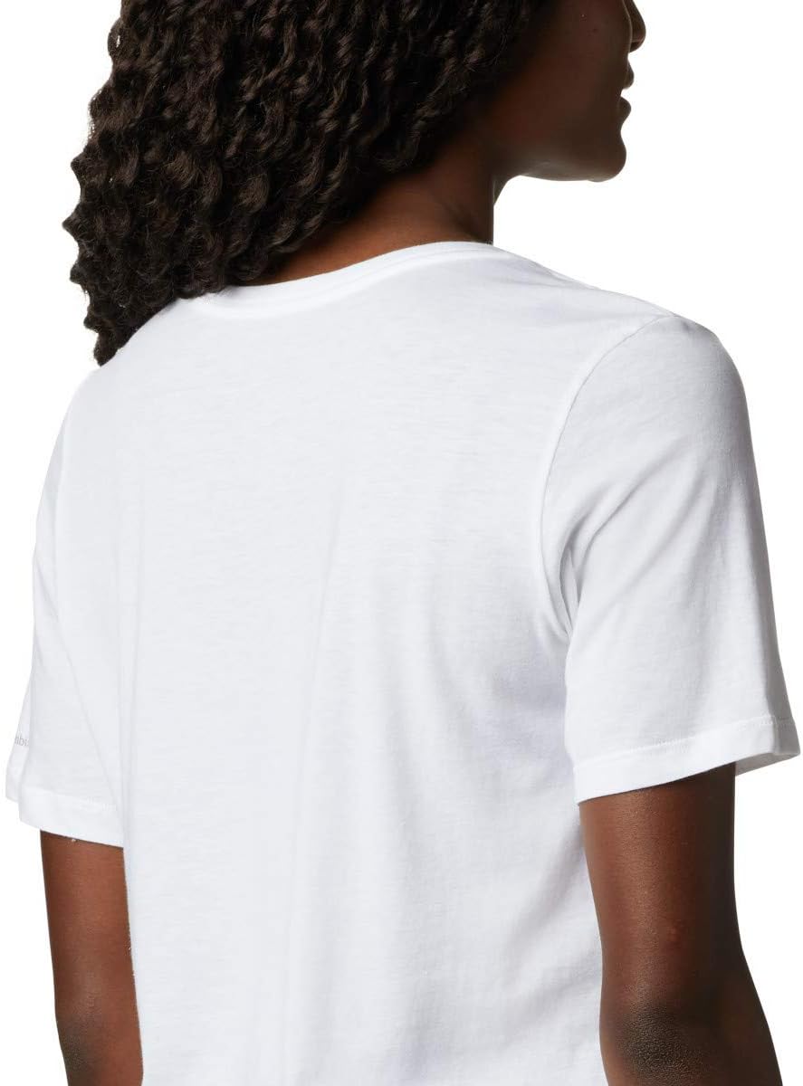 Columbia Women's Mount Rose Tee Shirt, Jersey Cotton Blend, White Size 2X Plus