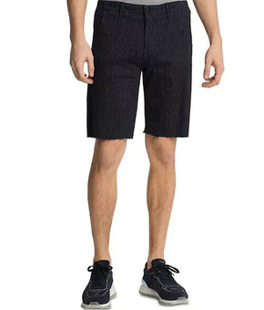 Karl Lagerfeld Mens Raw Hem Regular Fit Pinstripe Shorts black Size 30 MSRP $129