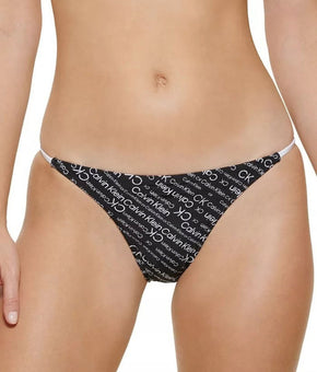 Calvin Klein Black, Skinny-Strap Logo Bikini Swimwear Bottom, US Size L