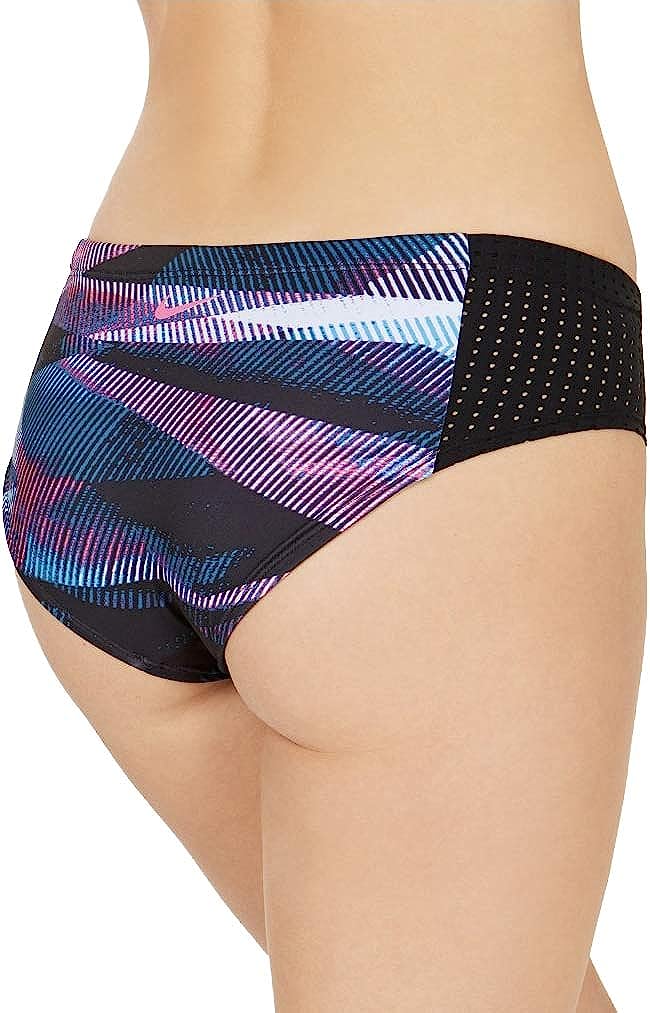Nike Line Up Printed Hipster Bikini Bottoms Fuchsia Black Swimwear Size L
