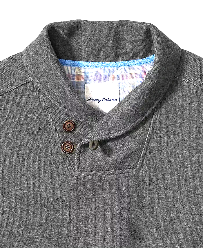 Tommy Bahama Men's Monserrat Shawl-Collar Sweater, Gray XXL MSRP $128