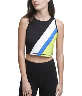 Dkny Womens Colorblocked Crop Top black Size M MSRP $45