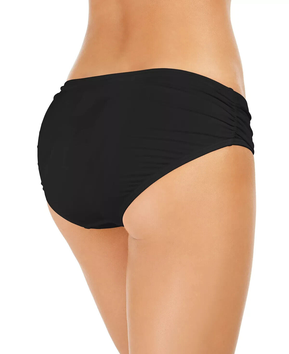 MICHAEL KORS Shirred Bikini Bottoms Black, Size S MSRP $52