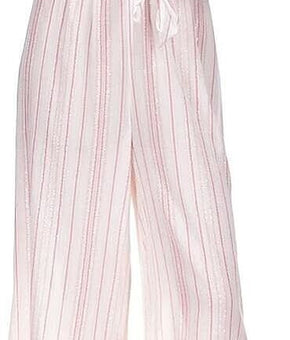Michael Kors Metallic Striped One Shoulder Jumpsuit Pink Size M MSRP $175