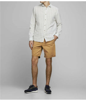 Jack & Jones Men's Bowie Chino Shorts Dark Beige Brown Size L