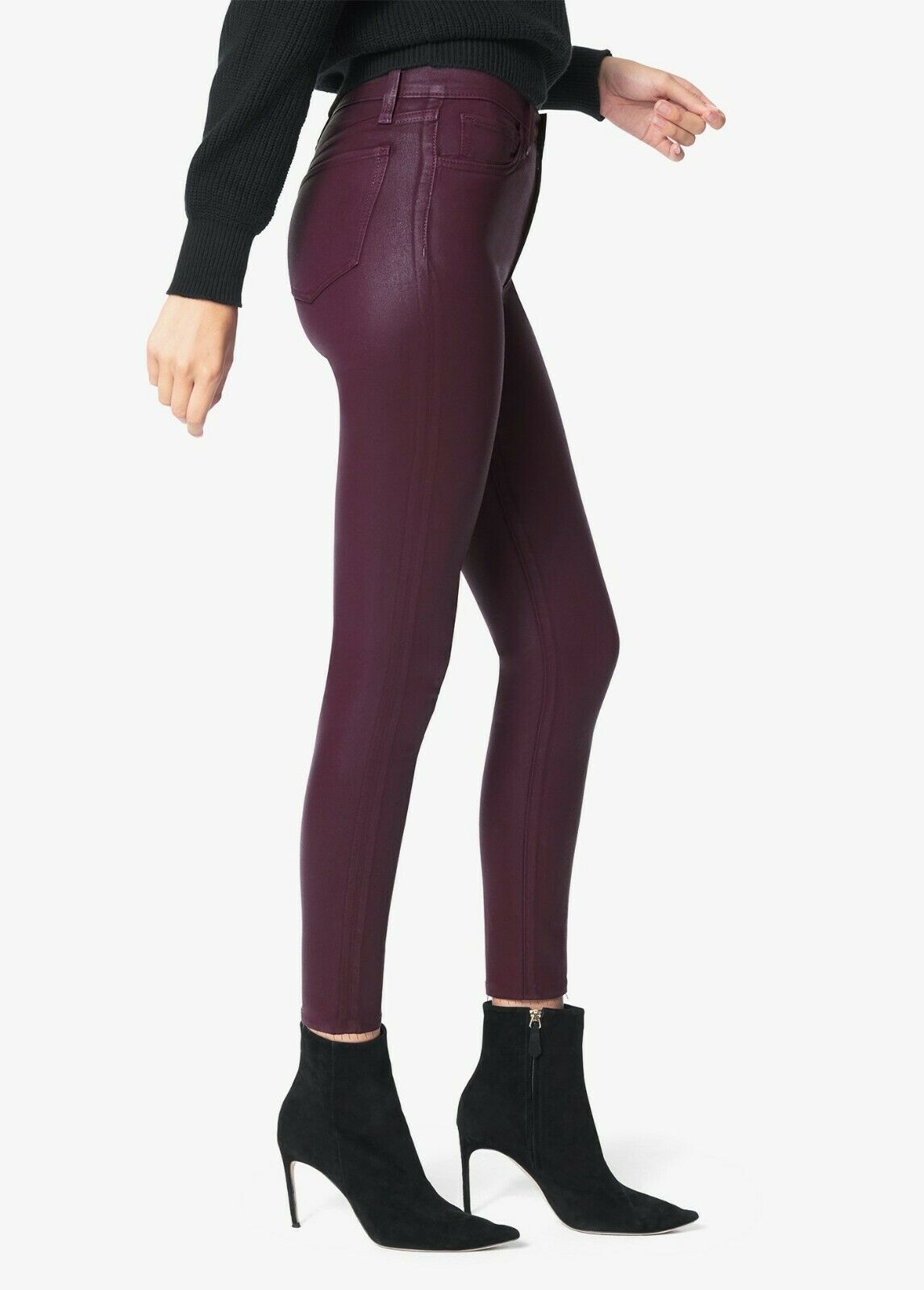 Joe's CHARLIE HIGH RISE SKINNY ANKLE COATED JEANS SIREN Red Size 30 MSRP $198
