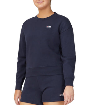 FILA Women's Stina Fleece Sweatshirt Navy Blue Size XL MSRP $40