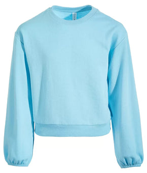 Ideology Big Girls Pink Fleece Sweatshirt, Sky Blue Size L(14) MSRP $40