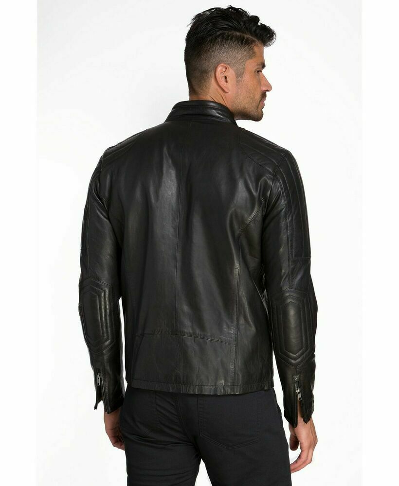 Jared Lang Leather Jacket Black Mens Size S MSRP $395