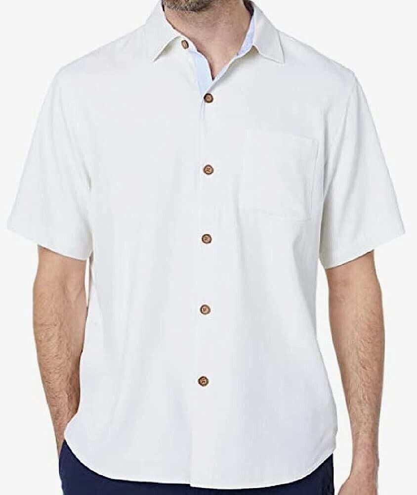 Tommy Bahama Men's Surf Shop Button Shirt Ivory Size XXL MSRP $158