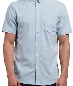 Volcom mens Everett Oxford Button Down Shirt Wrecked Indigo Blue Size S MSRP $55