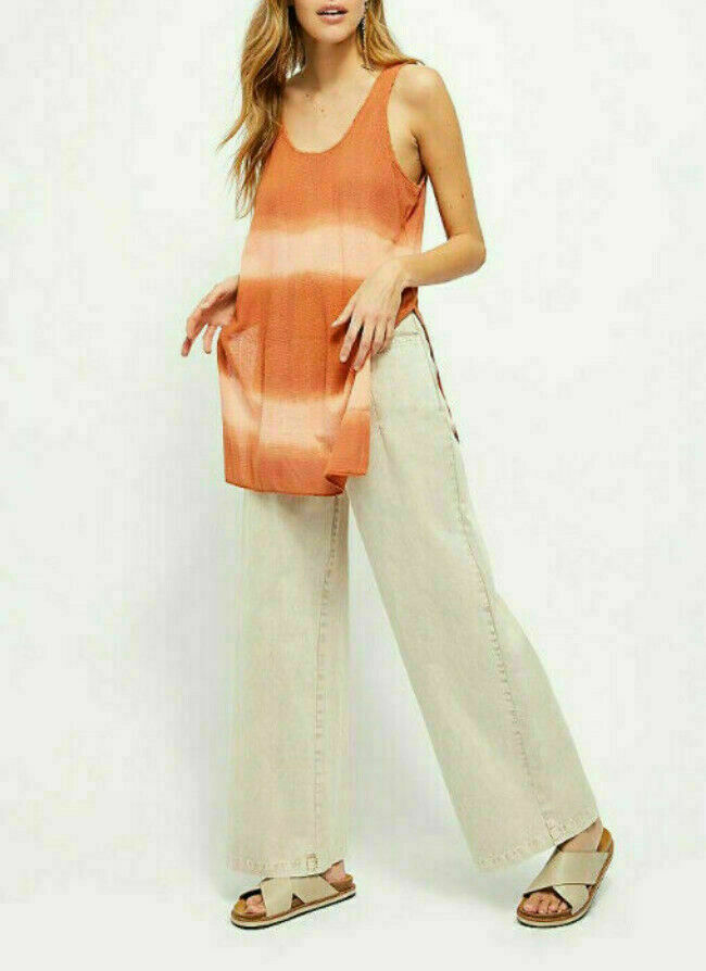 Free People Women's Joni Long Knit Tank Top Orange Size XS