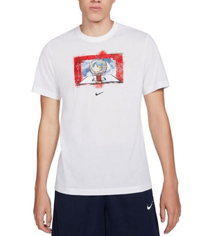 Nike Men's Dri-fit Hoops Photo Graphic T-Shirt White Size L MSRP $25