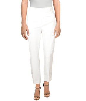 Lauren Ralph Lauren Womens High Rise Slim Fit Pants white Size 16 MSRP $100