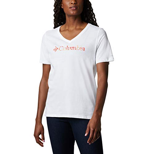 Columbia Women's Mount Rose Tee Shirt, Jersey Cotton Blend, White Size 2X Plus