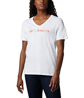 Columbia Women's Mount Rose Tee Shirt, Jersey Cotton Blend, White Size 2X Plus