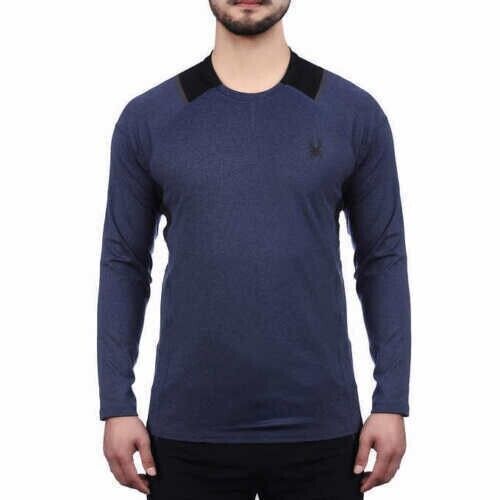 Spyder Men s Active Long Sleeve Tee T-Shirt ProWeb Microfleece Navy Size Small