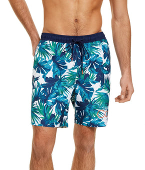Calvin Klein Men's Hawaiian UV 50+ Print 7" Swim Trunks Size S Blue MSRP $60