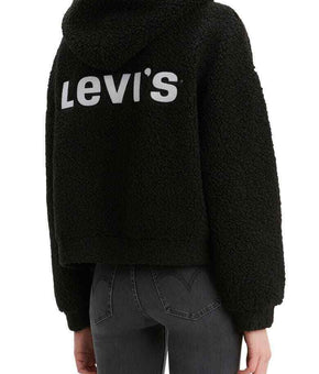 Levi's Anna Logo Hoodie Sweater Black Size L MSRP $80