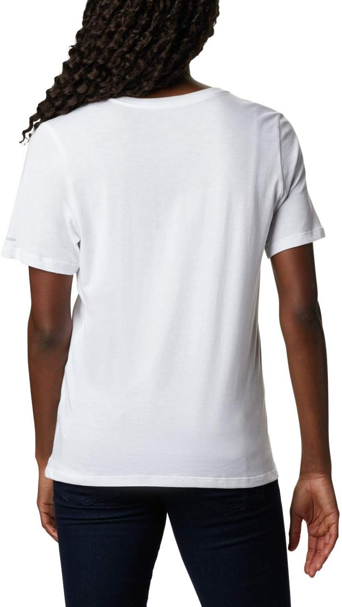 Columbia Women's Mount Rose Tee Shirt, Jersey Cotton Blend, White Size 2X Plus