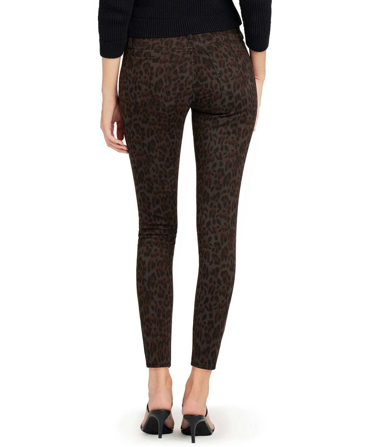Joe's Jeans Women Icon Leopard Ankle Skinny Jean Pants Dark Brown Combo Size 31