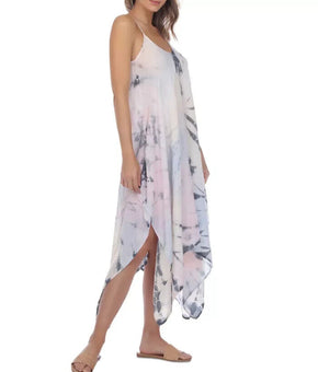 RAVIYA Tie-Dye Maxi Cover-Up Dress Pink Gray Size S