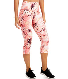 Ideology Women's Performance Printed Cropped Leggings Pink Size XXL