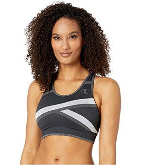 Champion Infinity Asymmetrical Racerback Bra Black/Grey/White Size XS