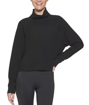 Calvin Klein Performance Ribbed Long-Sleeve Turtleneck Black Size M MSRP $70