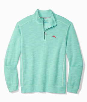 Tommy Bahama Tobago Bay 1/2 Zip Pullover Green Lawn Chair Turq Size L MSRP $118
