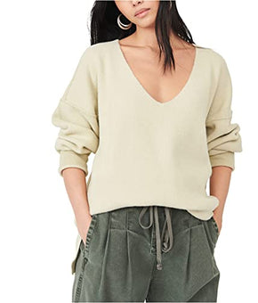 Free People Sweater Weather V-Neck Marzipan Combo Size XS (Women's 0-2)