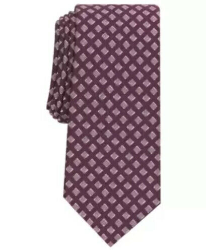 Alfani Men's Hill Geometric Necktie Purple MSRP $55