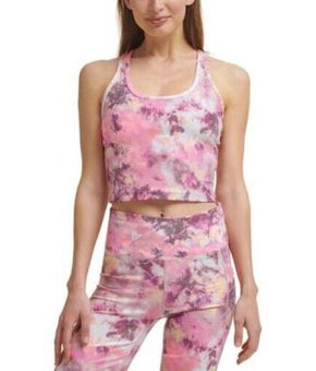 Calvin Klein womens Printed Racerback Cropped Tank Top Pink Size M MSRP $50