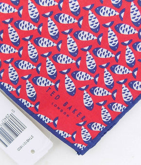 Ted baker mens hand handkerchief pocket square red 12"x12" MSRP $50