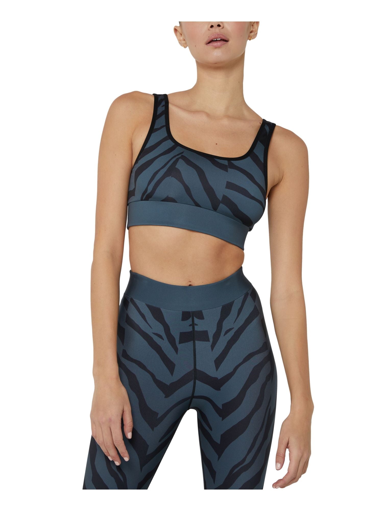 COR Intimates Green Medium Impact Animal Print Sports Bra Size M Green Balck