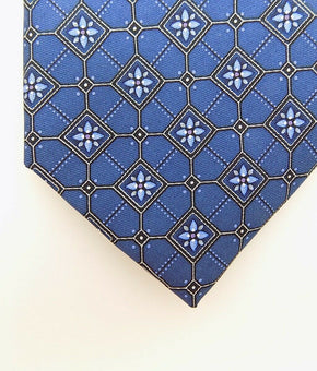 The Men's Store at Bloomingdale's Floral Square Silk Classic Tie Blue MSRP $59