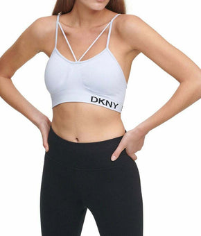 DKNY Women's Sport Strappy Low Impact Sports Bra Top sky blue Size XS MSRP $39